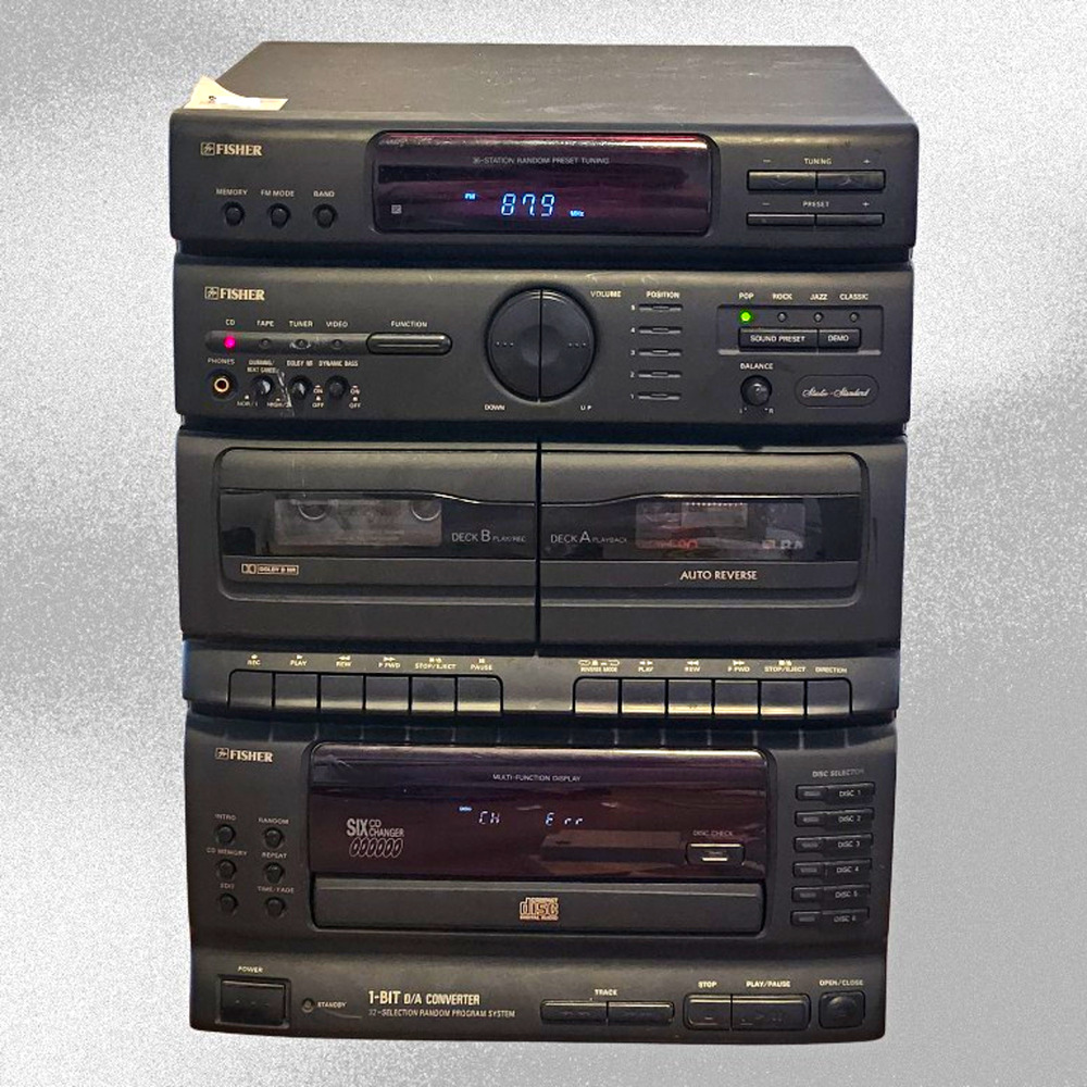 VTG Fisher TAD-M12 6-CD Changer Dual Cassette Stereo Shelf System - Partial Test